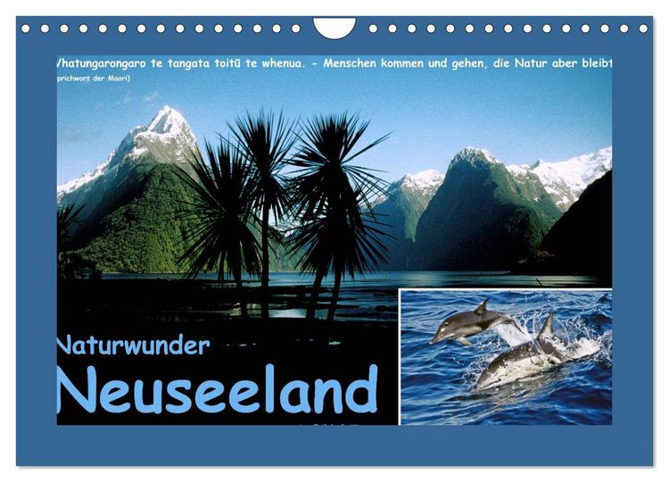 Produktbild: Naturwunder Neuseeland - in Bild und Text (Wandkalender 2026 DIN A4 quer), CALVENDO Monatskalender