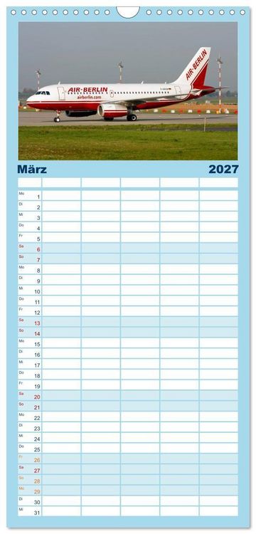 Produktbild: Familienplaner 2027 - In Memoriam Air Berlin mit 5 Spalten (Wandkalender, 21 x 45 cm) CALVENDO