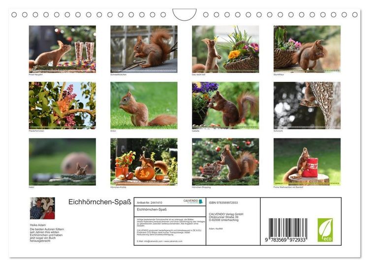 Produktbild: Eichh&ouml;rnchen-Spa&szlig; (Wandkalender 2027 DIN A4 quer), CALVENDO Monatskalender