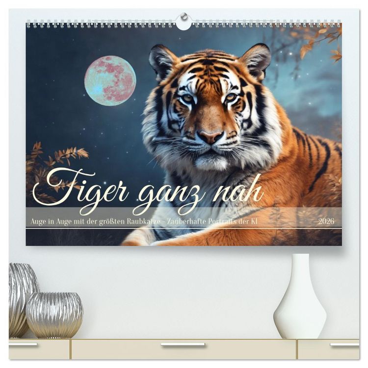 Produktbild: Tiger ganz nah (hochwertiger Premium Wandkalender 2026 DIN A2 quer), Kunstdruck in Hochglanz