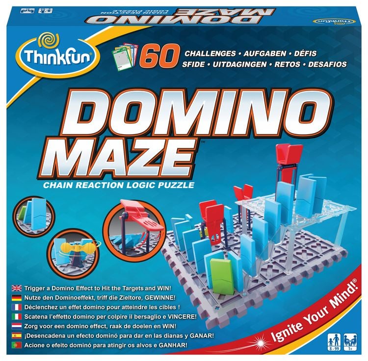 Produktbild: ThinkFun - 76373 - Domino Maze, das kniffelige Logikspiel mit dem Dominoeffekt f&uuml;r Jungen und M&auml;dchen ab 8 Jahren