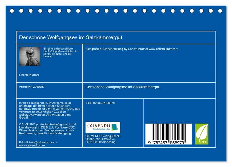 Produktbild: Der sch&ouml;ne Wolfgangsee im Salzkammergut (Tischkalender 2026 DIN A5 quer), CALVENDO Monatskalender