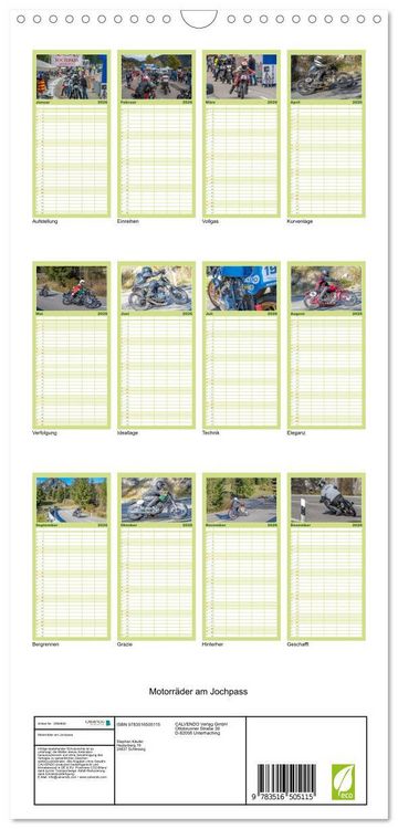 Produktbild: Familienplaner 2026 - Motorr&auml;der am Jochpass mit 5 Spalten (Wandkalender, 21 x 45 cm) CALVENDO