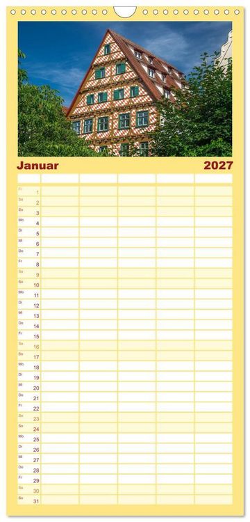 Produktbild: Familienplaner 2027 - Ulm - H&uuml;bsche Gro&szlig;stadt an der Donau mit 5 Spalten (Wandkalender, 21 x 45 cm) CALVENDO