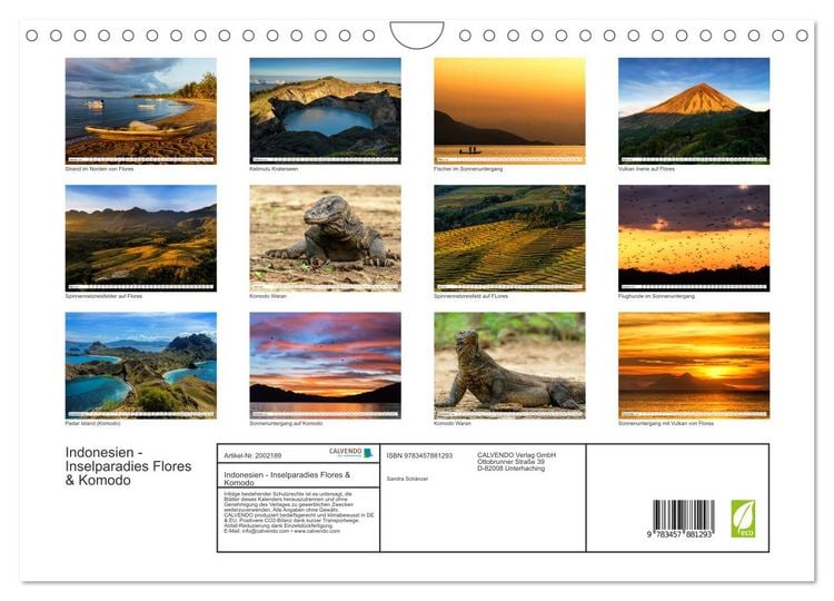Produktbild: Indonesien - Inselparadies Flores & Komodo (Wandkalender 2026 DIN A4 quer), CALVENDO Monatskalender