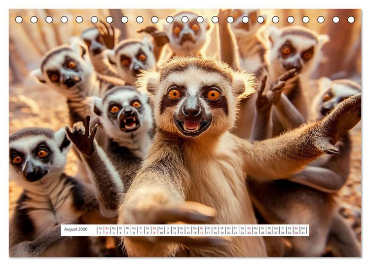 Produktbild: Tier Selfies (Tischkalender 2026 DIN A5 quer), CALVENDO Monatskalender