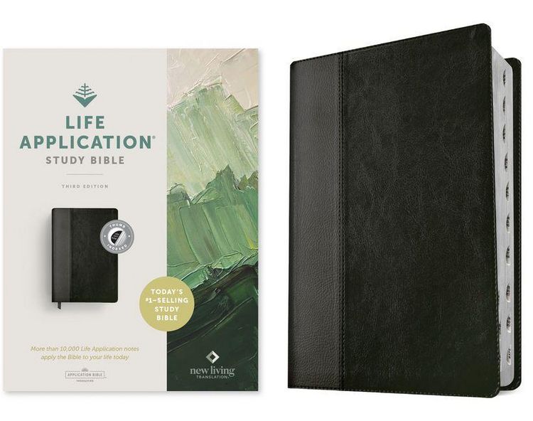 Produktbild: NLT Life Application Study Bible, Third Edition (Leatherlike, Black/Onyx, Indexed, Red Letter)