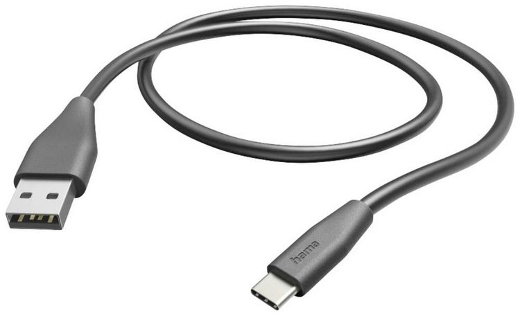 Produktbild: Hama USB-Ladekabel USB 2.0 USB-A Stecker, USB-C&reg; Stecker 1.50 m Schwarz 00201595