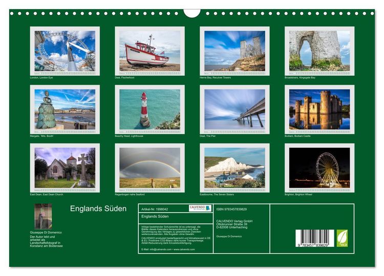 Produktbild: Englands S&uuml;den (Wandkalender 2026 DIN A3 quer), CALVENDO Monatskalender