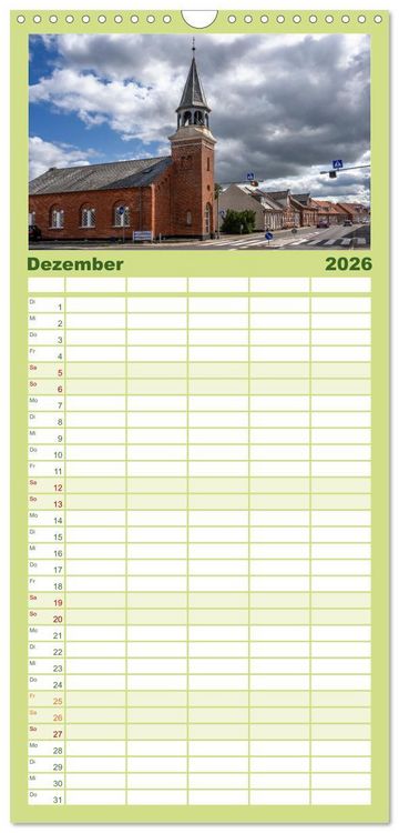 Produktbild: Familienplaner 2026 - D&auml;nemarks Nordseek&uuml;ste - von Esbjerg bis Sondervig mit 5 Spalten (Wandkalender, 21 x 45 cm) CALVENDO