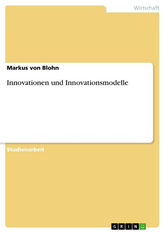 Produktbild: Innovationen und Innovationsmodelle