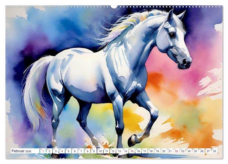 Produktbild: Lipizzaner. Kunstvolle Portr&auml;ts sch&ouml;ner Pferde (Wandkalender 2026 DIN A2 quer), CALVENDO Monatskalender