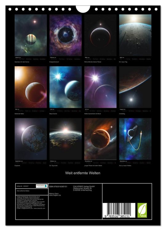 Produktbild: Weit entfernte Welten (Wandkalender 2026 DIN A4 hoch), CALVENDO Monatskalender