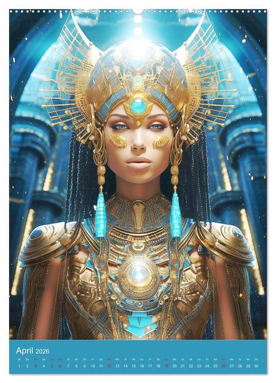 Produktbild: Antike Priesterinnen. Kunstvolle Fantasy-Portraits (hochwertiger Premium Wandkalender 2026 DIN A2 hoch), Kunstdruck in Hochglanz