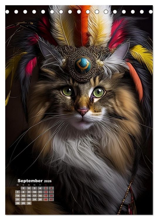 Produktbild: Inka Katzen - Katzen sind die wahren Herrscher (Tischkalender 2026 DIN A5 hoch), CALVENDO Monatskalender