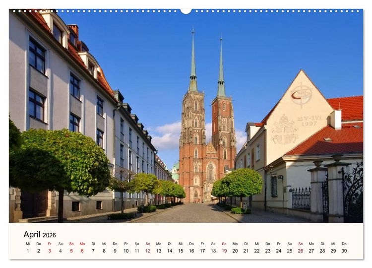 Produktbild: Die Dominsel - Historisches Zentrum der Stadt Breslau (Wandkalender 2026 DIN A2 quer), CALVENDO Monatskalender