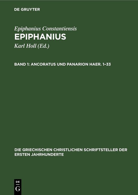 Produktbild: Ancoratus und Panarion Haer. 1&ndash;33