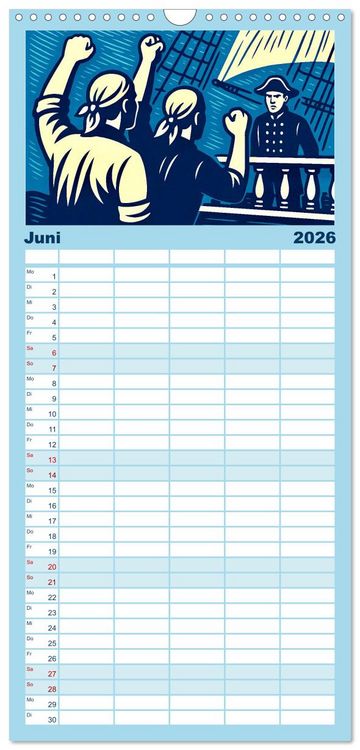 Produktbild: Familienplaner 2026 - Das Meer in der Weltliteratur mit 5 Spalten (Wandkalender, 21 x 45 cm) CALVENDO