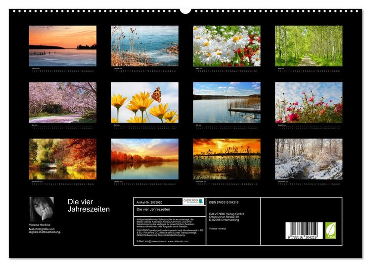 Produktbild: Die vier Jahreszeiten (hochwertiger Premium Wandkalender 2026 DIN A2 quer), Kunstdruck in Hochglanz