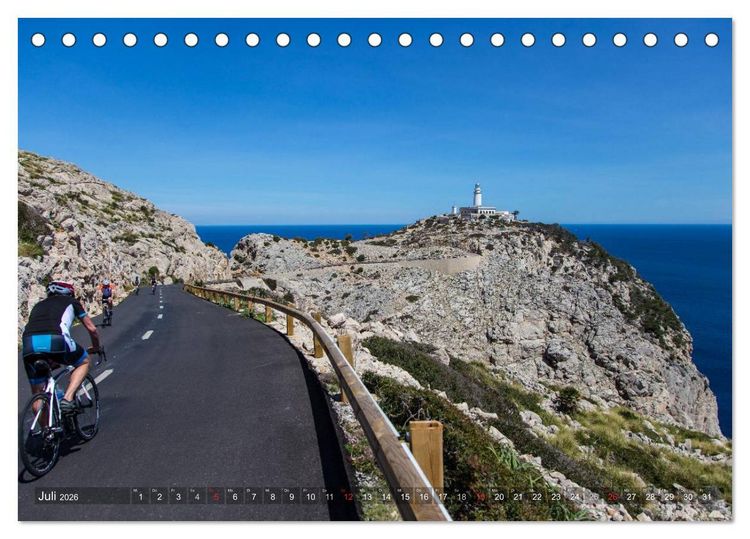 Produktbild: Mallorca: Die sch&ouml;nsten Landschaften f&uuml;r Rennradfahrer (Tischkalender 2026 DIN A5 quer), CALVENDO Monatskalender