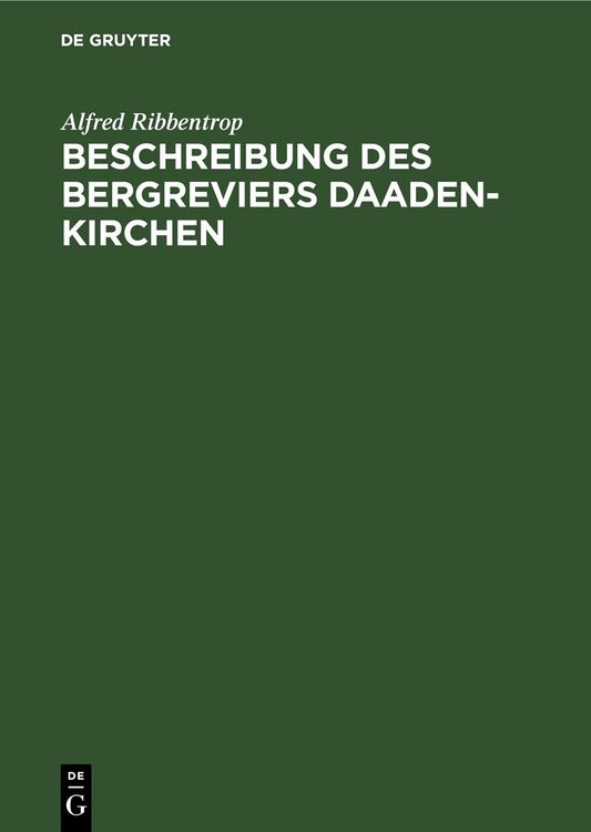 Produktbild: Beschreibung des Bergreviers Daaden-Kirchen