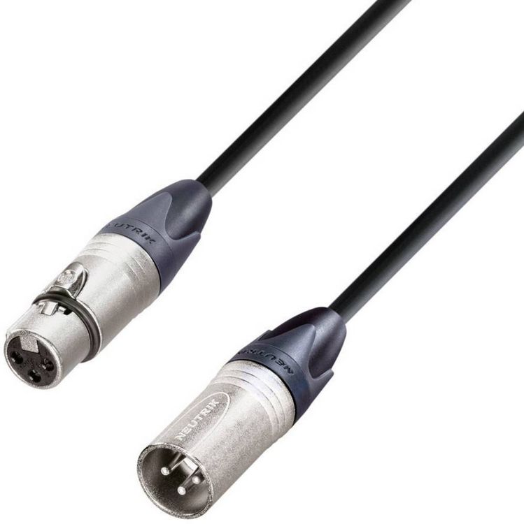 Produktbild: AH Cables KM3FMBLK XLR Verbindungskabel [1x XLR-Buchse - 1x XLR-Stecker] 3.00m Schwarz