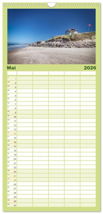 Produktbild: Familienplaner 2026 - D&auml;nemark - Mit dem Wohnmobil durch J&uuml;tland mit 5 Spalten (Wandkalender, 21 x 45 cm) CALVENDO