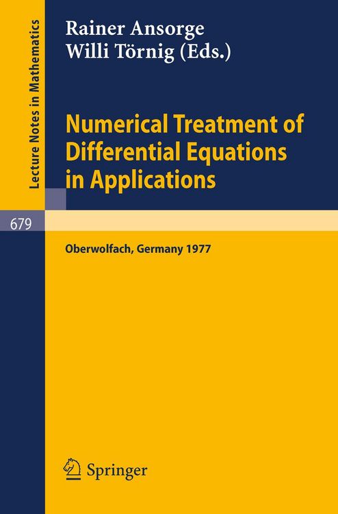 Produktbild: Numerical Treatment of Differential Equations in Applications