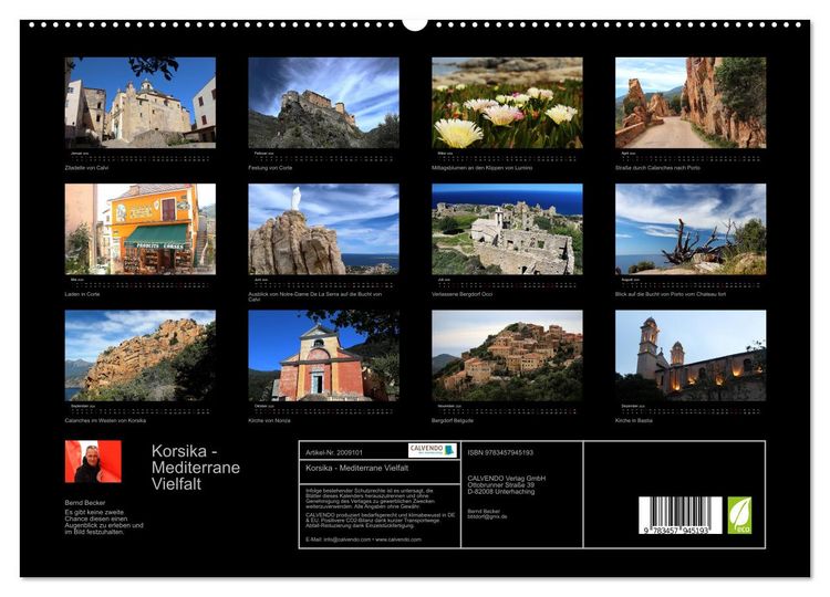 Produktbild: Korsika - Mediterrane Vielfalt (hochwertiger Premium Wandkalender 2026 DIN A2 quer), Kunstdruck in Hochglanz