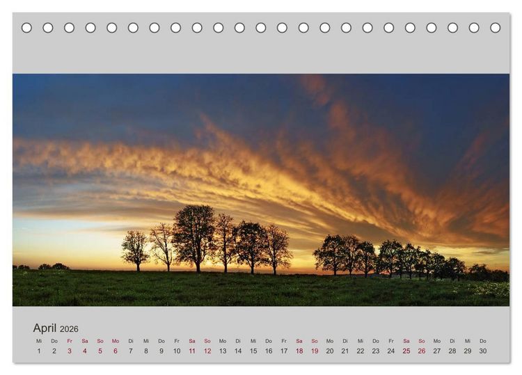Produktbild: Wetter - Licht - Landschaften (Tischkalender 2026 DIN A5 quer), CALVENDO Monatskalender
