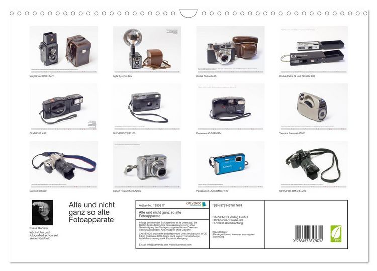 Produktbild: Alte und nicht ganz so alte Fotoapparate (Wandkalender 2026 DIN A3 quer), CALVENDO Monatskalender