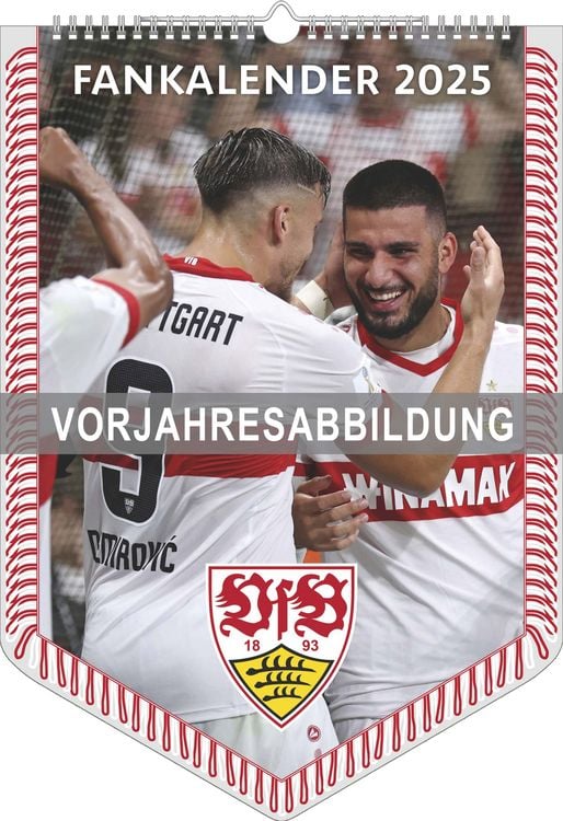 Produktbild: VfB Stuttgart 2026 - Bannerkalender - Fan-Kalender - Fußball-Kalender - 29,7x42 - Sport