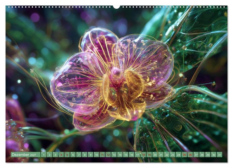 Produktbild: Luminous Garden. Wo Biologie und KI verschmelzen (hochwertiger Premium Wandkalender 2027 DIN A2 quer), Kunstdruck in Hochglanz
