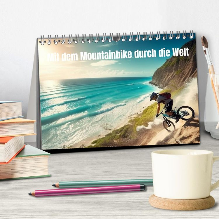Produktbild: Mit dem Mountainbike durch die Welt (Tischkalender 2026 DIN A5 quer), CALVENDO Monatskalender