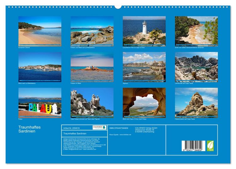 Produktbild: Traumhaftes Sardinien (hochwertiger Premium Wandkalender 2026 DIN A2 quer), Kunstdruck in Hochglanz
