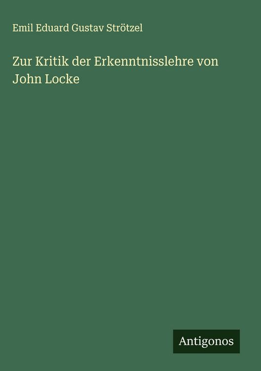 Produktbild: Zur Kritik der Erkenntnisslehre von John Locke