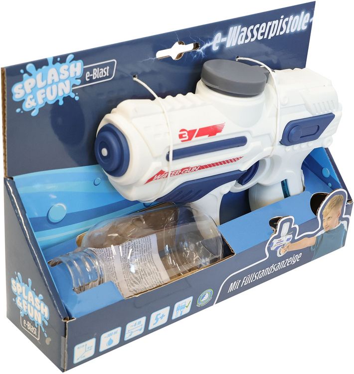 Produktbild: Splash & Fun Wasserpistole 18 cm, elektrisch