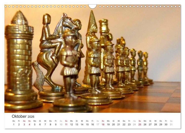 Produktbild: Schach 2026. Impressionen von Figuren und Spielen (Wandkalender 2026 DIN A3 quer), CALVENDO Monatskalender