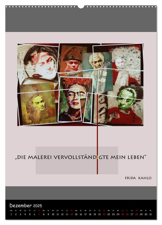 Produktbild: Frida Kahlo - Zitate im Dialog (Wandkalender 2025 DIN A2 hoch), CALVENDO Monatskalender
