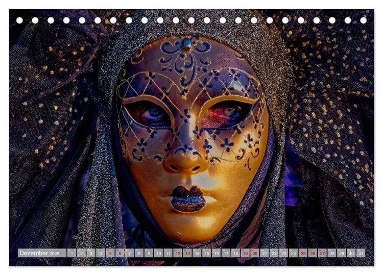 Produktbild: neunziggrad I photoart: venezia carnevale (Tischkalender 2026 DIN A5 quer), CALVENDO Monatskalender