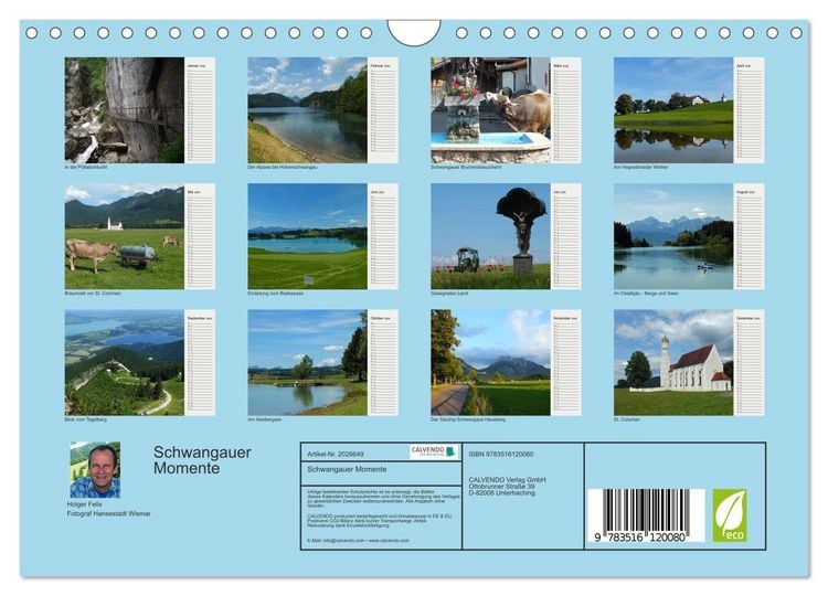 Produktbild: Schwangauer Momente (Wandkalender 2026 DIN A4 quer), CALVENDO Monatskalender