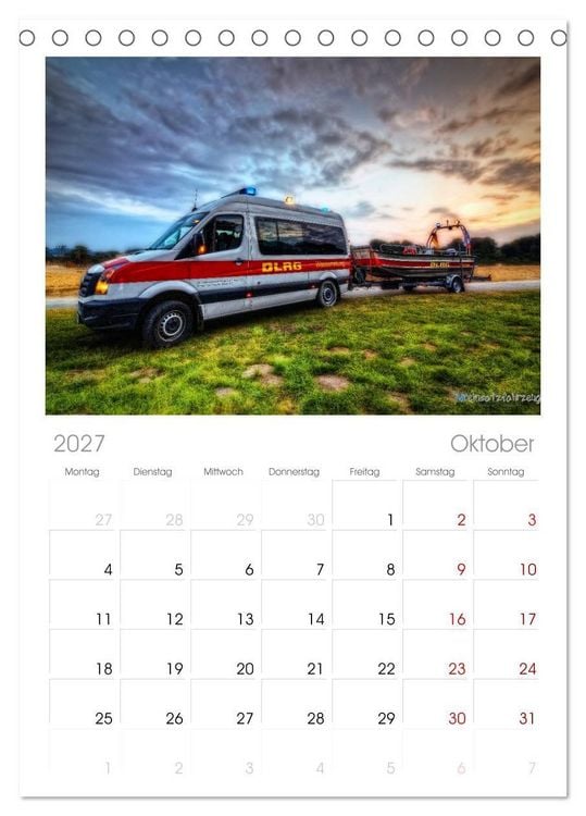 Produktbild: Tischplaner 2027 - HDR Einsatzfahrzeuge (A5 Tischkalender zum Aufstellen) CALVENDO