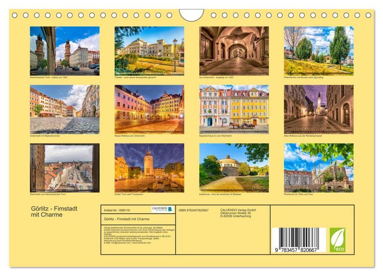Produktbild: G&ouml;rlitz - Fimstadt mit Charme (Wandkalender 2026 DIN A4 quer), CALVENDO Monatskalender