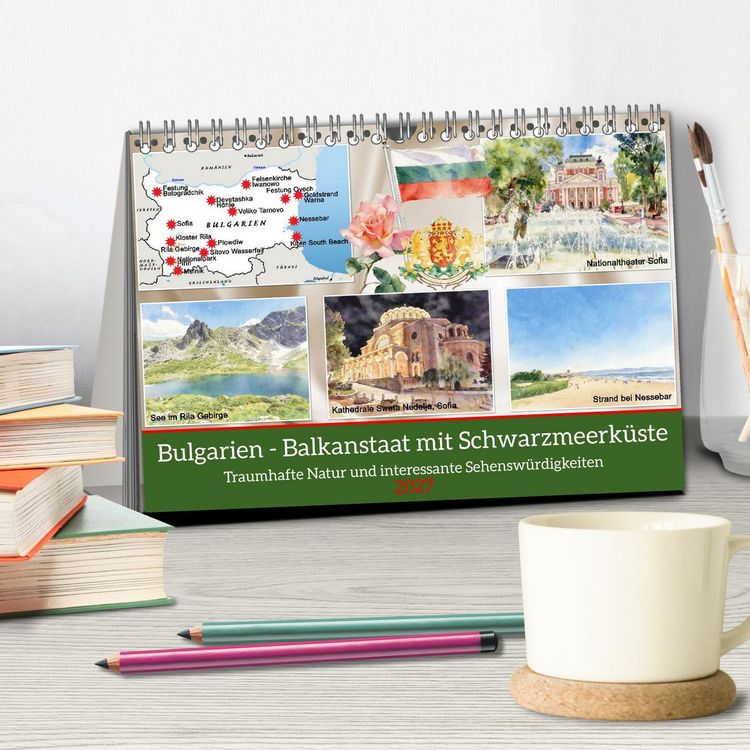Produktbild: Bulgarien - Balkanstaat mit Schwarzmeerk&uuml;ste (Tischkalender 2027 DIN A5 quer), CALVENDO Monatskalender
