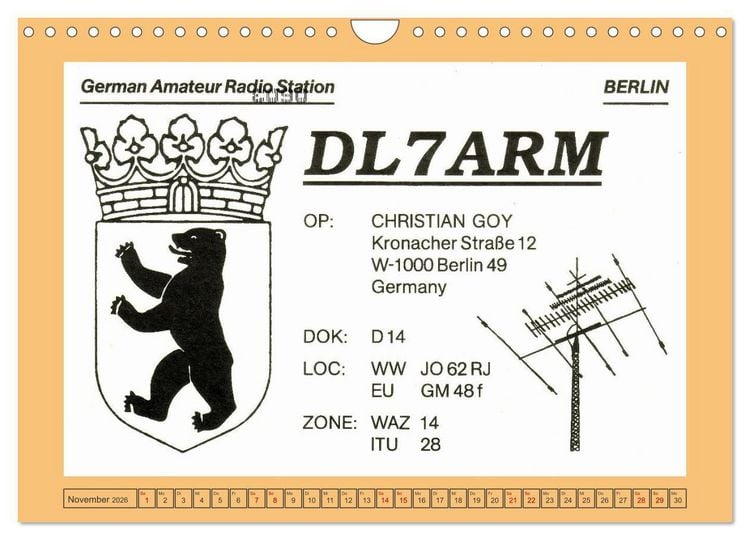 Produktbild: Amateurfunk in West-Berlin (Wandkalender 2026 DIN A4 quer), CALVENDO Monatskalender