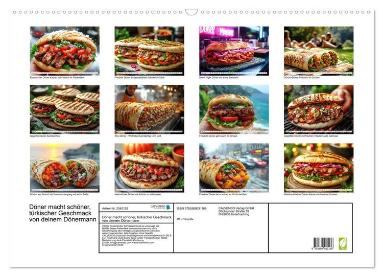 Produktbild: D&ouml;ner macht sch&ouml;ner, t&uuml;rkischer Geschmack von deinem D&ouml;nermann (Wandkalender 2027 DIN A2 quer), CALVENDO Monatskalender