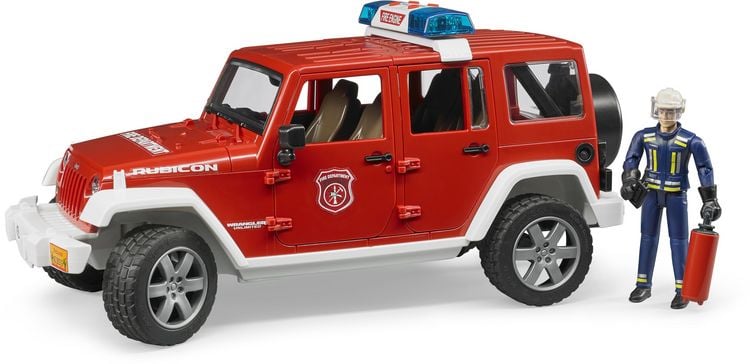Produktbild: bruder 02528 Jeep Wrangler Rubicon Unlimited Feuerwehreinsatzfahrzeug + Figur