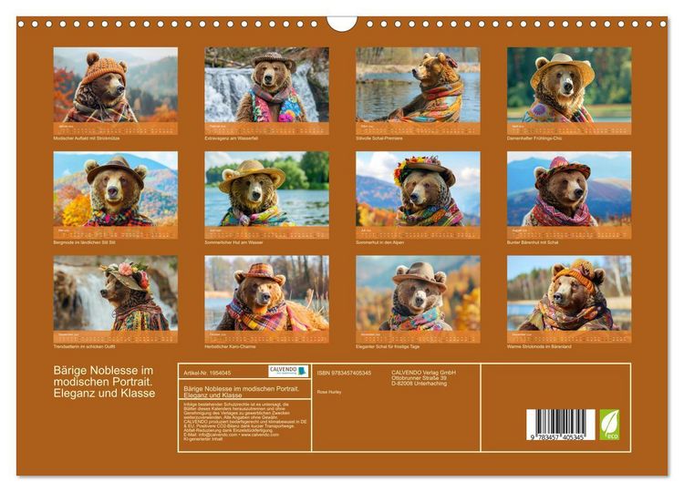 Produktbild: B&auml;rige Noblesse im modischen Portrait. Eleganz und Klasse (Wandkalender 2026 DIN A3 quer), CALVENDO Monatskalender