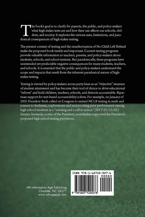 Produktbild: The Paradoxes of High Stakes Testing