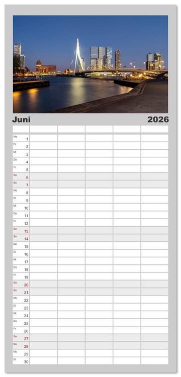 Produktbild: Familienplaner 2026 - Ikonische Br&uuml;cken zwischen Geschichte und Gegenwart mit 5 Spalten (Wandkalender, 21 x 45 cm) CALVENDO